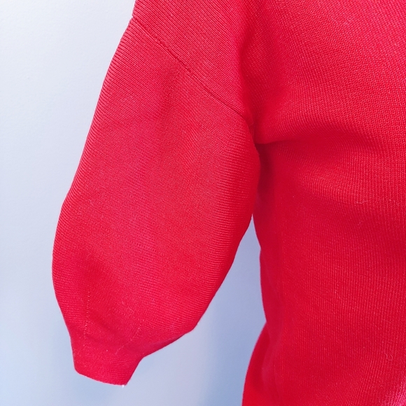 🅱️🅾️G🅾️ Red cotton knits short sleeves top - Picture 5 of 6